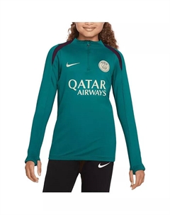 Футболка для тренировок Big Boys and Girls Teal Paris Saint-Germain 2024/25 Strike Drill с длинными рукавами и четверть-молнией Nike