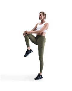 Женские леггинсы Dri-FIT One HR, оливковый зеленый Nike