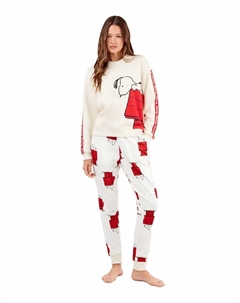 Женская пижама из эластичной флисовой ткани с Снупи, белый Gisela