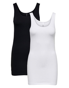 Топ Long Tank 2 er Stück Pack Basic Shirt Set ONLLIVE, цвет schwarz-weiß Only