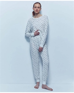 Пижама с принтом, белый Сфера