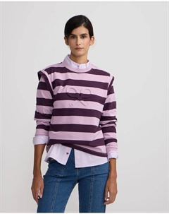 Женская толстовка с наплечниками и полосками, розовый/черный Silbon