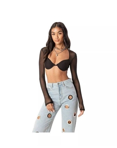 Женский сетчатый топ с чашечками, черный Edikted