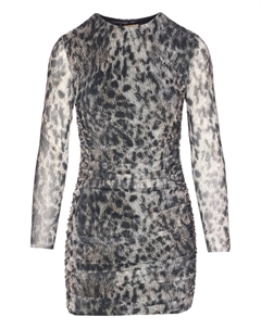 Платье с леопардовым принтом и драпировкой, серый Aniye by