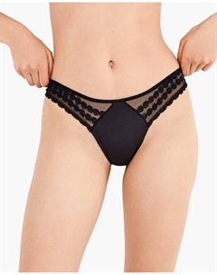 Бразильские трусики из кружевного материала, черный Gisela