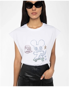 Женская хлопковая майка Cloe без рукавов, белый Zadig&voltaire