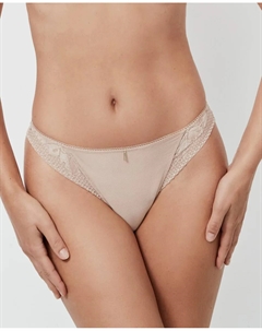 Трусики-танга с цветочным кружевом, светло-коричневый Selmark