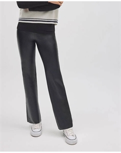 Термолеггинсы с эффектом плоского живота и кожи, клеш , черный Ysabel mora