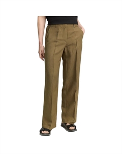 Брюки Linen Wide Leg Fit, коричневый Tom tailor