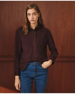 Женская короткая однотонная рубашка-оверсайз, баклажановый Lloyd's