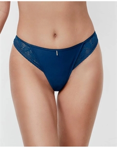 Трусики-танга с цветочным кружевом, синий Selmark