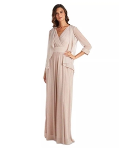 Куртка с открытым передом и металлизированное платье, коричневый/бежевый R&m richards