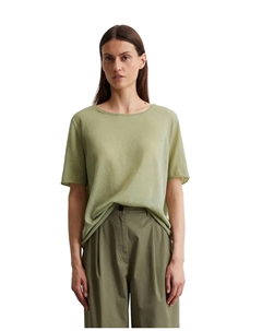 Женский свободный топ с коротким рукавом из органического хлопка, зеленый Marc o'polo
