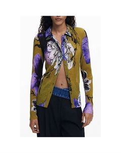 Зеленая женская рубашка из полиэстера, зеленый Desigual