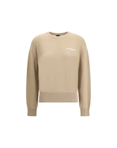 Свитер с логотипом, бежевый Pinko