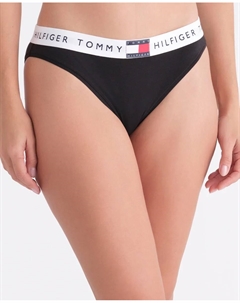Хлопковые трусики с флагом на поясе, черный Tommy hilfiger