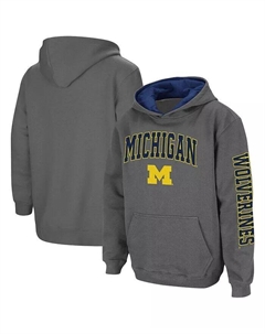Толстовка с капюшоном для юношей Michigan Wolverines 2-Hit Team Charcoal Colosseum