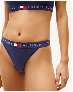 Трусы-танга Heritage с логотипом на поясе, темно-синий Tommy hilfiger