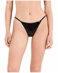 Бразильские трусики из бархатного материала, черный Gisela