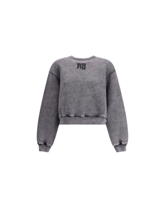 Толстовка с круглым вырезом и тисненым логотипом, серый Alexander wang
