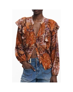 Оранжевая женская рубашка из вискозы, оранжевый Desigual