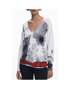 Белый женский свитер из вискозы Desigual