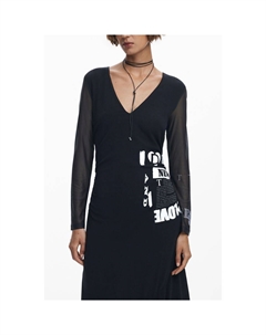 Черное женское платье из полиэстера, черный Desigual