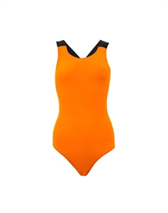 Слитный купальник из оранжевого полиэстера, оранжевый Dolce&gabbana