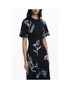 Черное хлопковое женское платье, черный Desigual