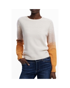 Бежевый шерстяной женский свитер Desigual