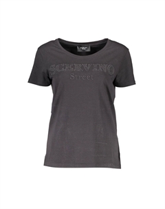 Черные хлопковые топы и футболки, черный Ermanno scervino