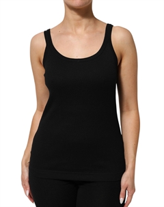 Черная хлопковая женская майка без рукавов, черный Dolce&gabbana