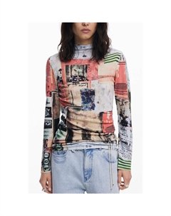 Розовый женский свитер из вискозы Desigual