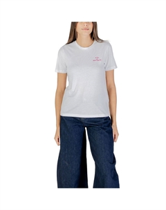 Розовая хлопковая футболка, розовый Only