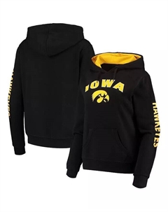Женский черный пуловер с капюшоном Iowa Hawkeyes Loud and Proud, черный Colosseum