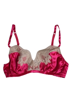 Нижнее белье-бюстгальтер без косточек из шелкового кружева с цветочным принтом пурпурного цвета, фуксия Dolce&gabbana