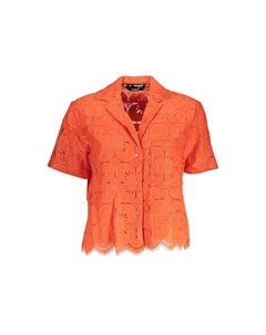 Оранжевая хлопковая рубашка, оранжевый Desigual