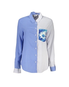 Синяя вискозная рубашка, синий Desigual