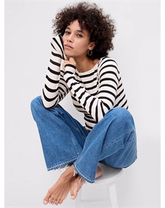 Лонгслив, белый/черный Gap