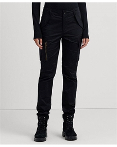 Женские брюки-карго из хлопкового сатина Lauren, черный Ralph lauren