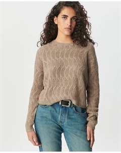 Женский свитер с ажурным узором, бежевый Ikks