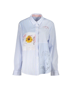 Синяя вискозная рубашка, синий Desigual