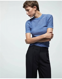 Ажурный джемпер, синий Сфера