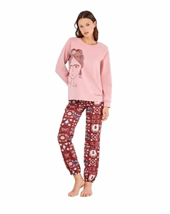 Женская пижама из ткани с принтом Фриды Кало, розовый Gisela