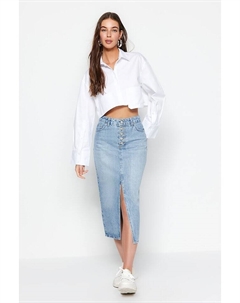 Длинная юбка Jeans, голубой Trendyol