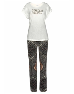 Пижама, цвет braun-gemustert-ecru Lascana