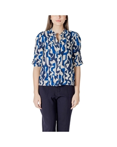 Синяя вискозная блузка, синий Ichi