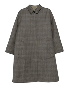 Пальто в клетку из шерсти и шелка, черный The row