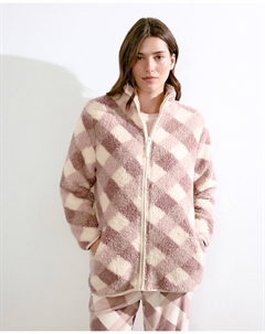 Женский однотонный халат, розовый Enfasis