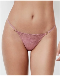 Трусы-стринги с кружевом, розовый Selmark